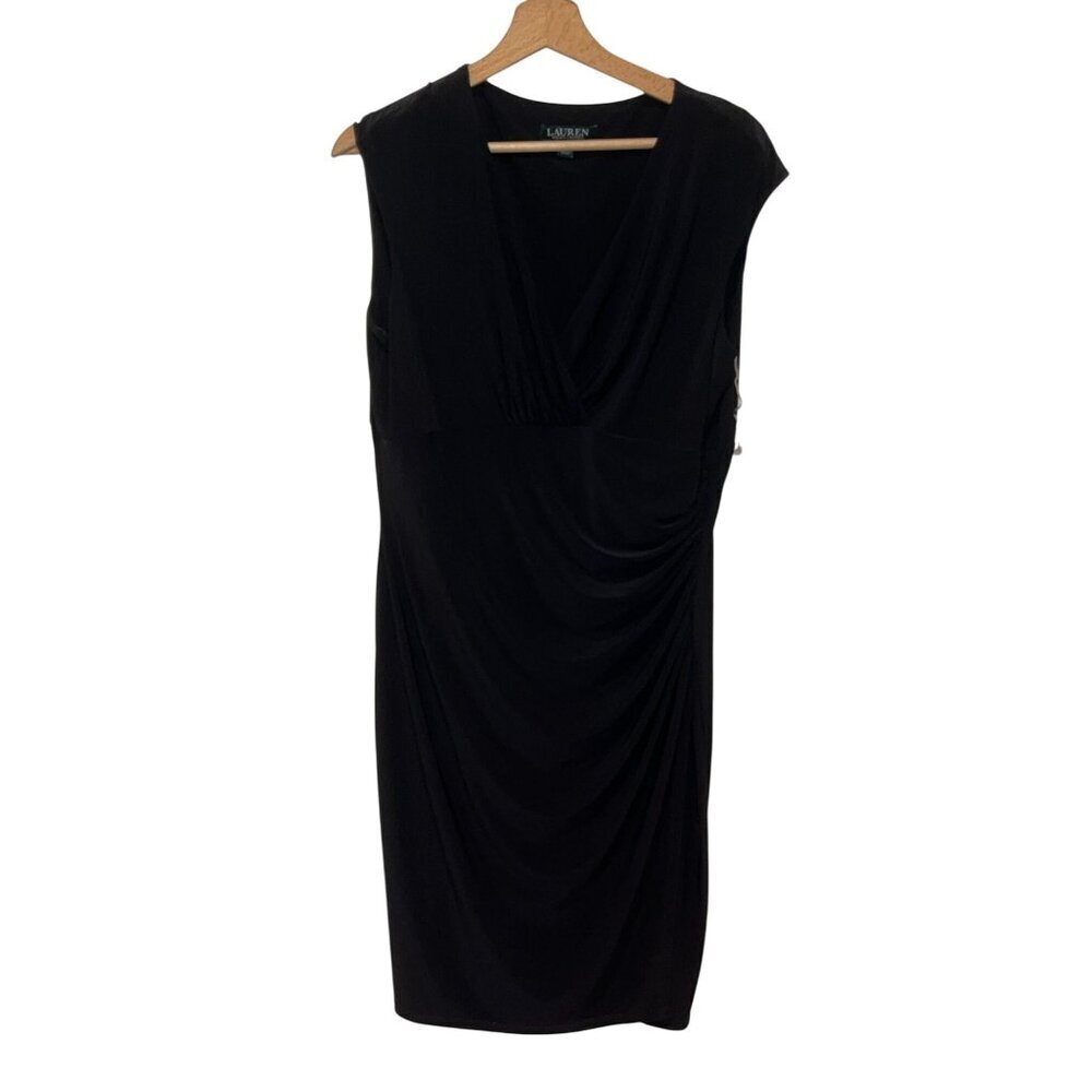 Lauren Ralph Lauren Faux Wrap Sleeveless Stretch Sheath Mini Dress Women's Size